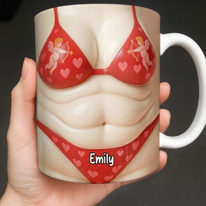 Custom Cupid-Themed Mug With Hearts And Angels, Personalized Coffee Mug, Gift For Partner