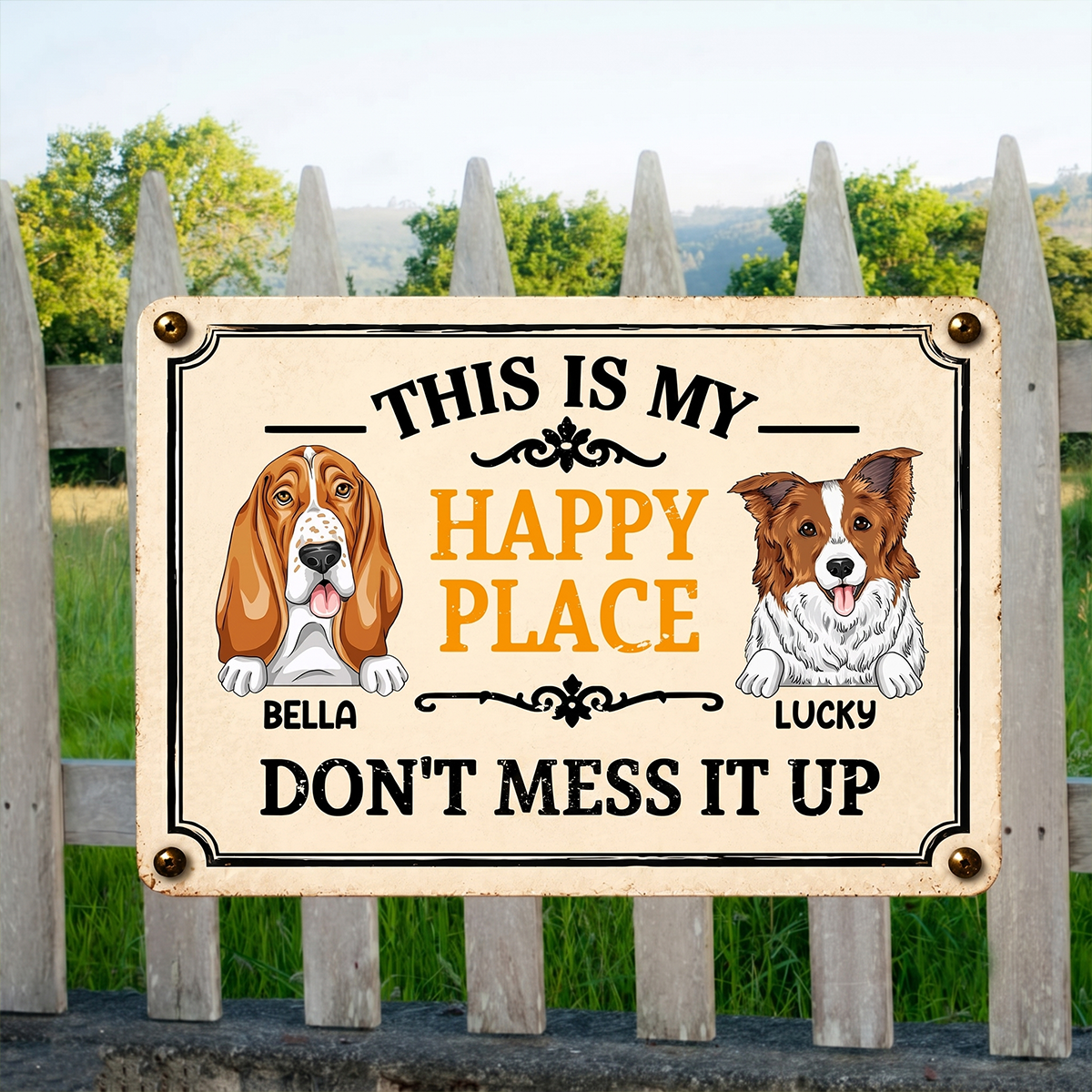 This Is My Happy Place Don't Mess It Up - Personalized Metal Sign