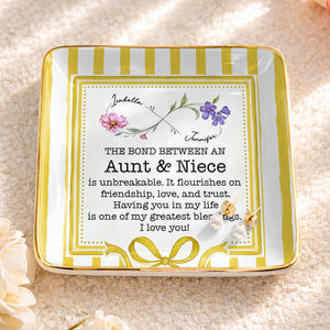 The Bond Between An Aunt & Niece, Flowers & Ribbon Decor, Personalized Gift For Family