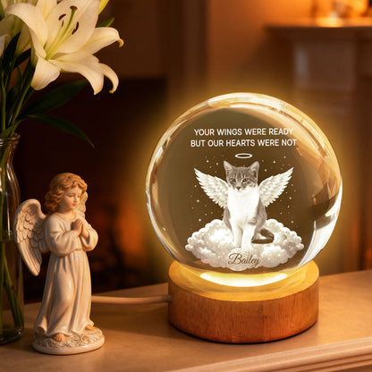 Your Light Will Always Shine in My Heart - Personalized Crystal Ball LED Night Light - Pet Memorial Gift