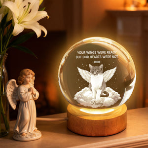 Your Light Will Always Shine in My Heart - Personalized Crystal Ball LED Night Light - Pet Memorial Gift