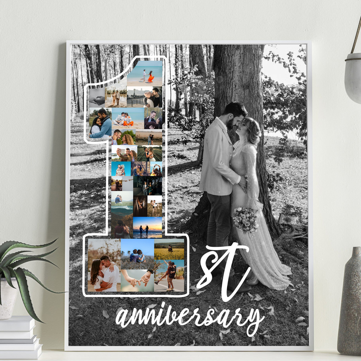Our First Year Together Personalized Photo Collage, One Year Anniversary Gifts for Boyfriend, 1st Anniversary Gift for Husband, Gift for Him