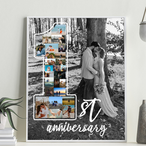 Our First Year Together Personalized Photo Collage, One Year Anniversary Gifts for Boyfriend, 1st Anniversary Gift for Husband, Gift for Him