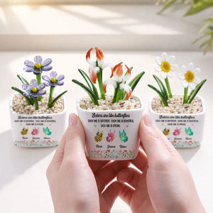 Besties Are Like Butterflies - Personalized Mini Glass Flower Pot - Gift For Sisters, Besties