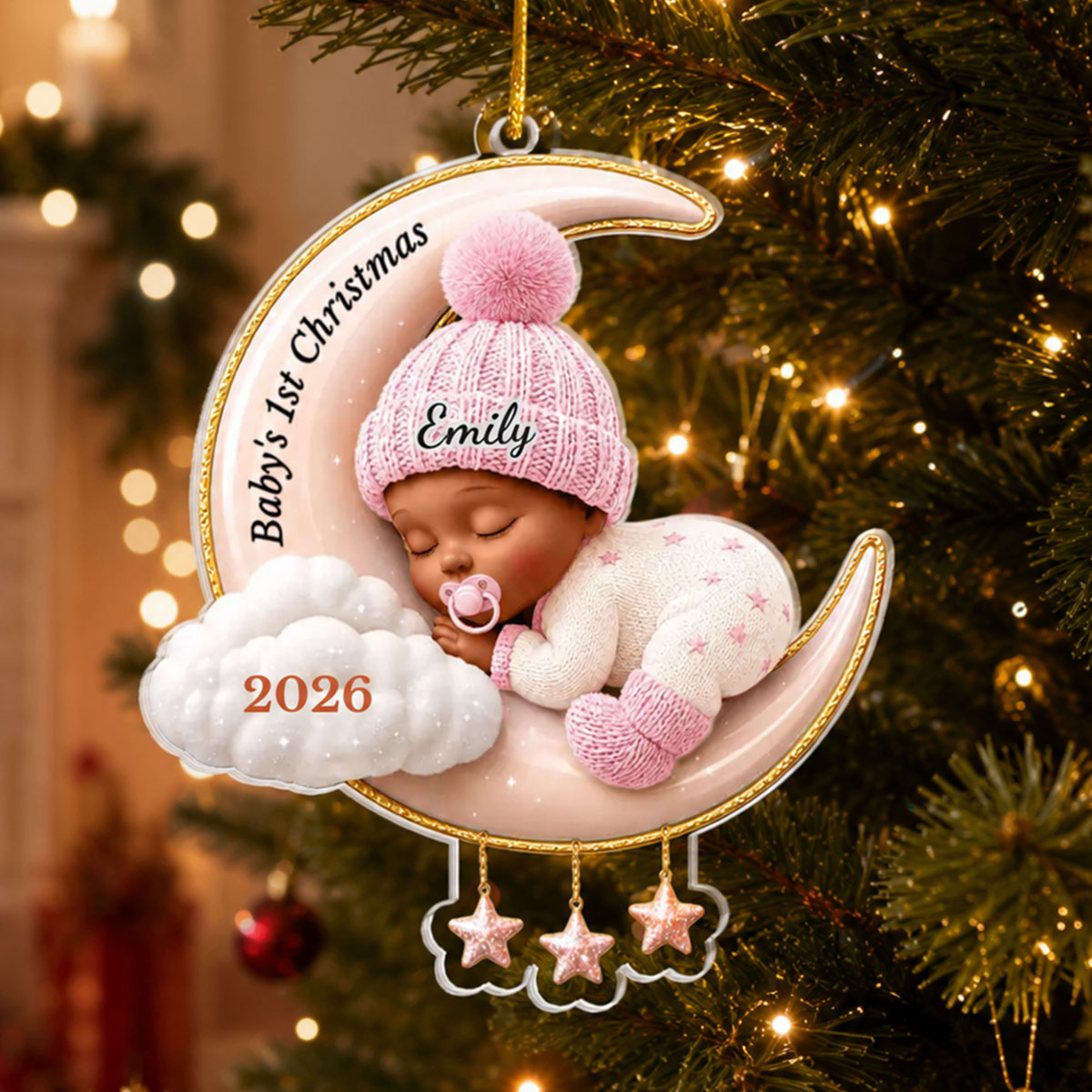 Baby's First Christmas - Custom Acrylic Ornament - Personalized Baby Shower, Gender Reveal Gifts For New Moms, New Dads, New Parents