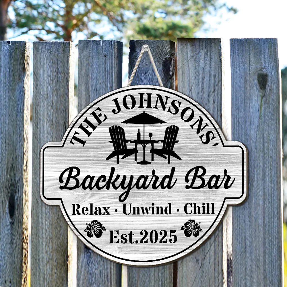 Welcome To Our Backyard Oasis - Personalized Wood Sign - Gift For Couple, Backyard Decor, Home Decoration