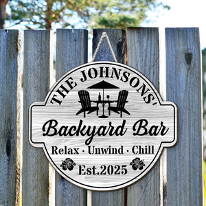 Welcome To Our Backyard Oasis - Personalized Wood Sign - Gift For Couple, Backyard Decor, Home Decoration