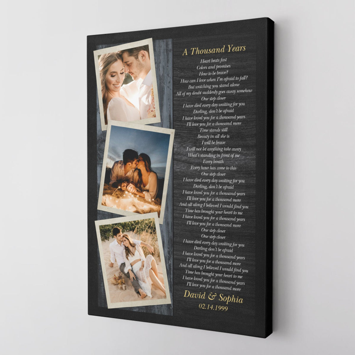 One Year Anniversary Gifts for Couple Collage Canvas, Gift For Boyfriend Girlfriend, Anniversary Gift