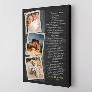 One Year Anniversary Gifts for Couple Collage Canvas, Gift For Boyfriend Girlfriend, Anniversary Gift