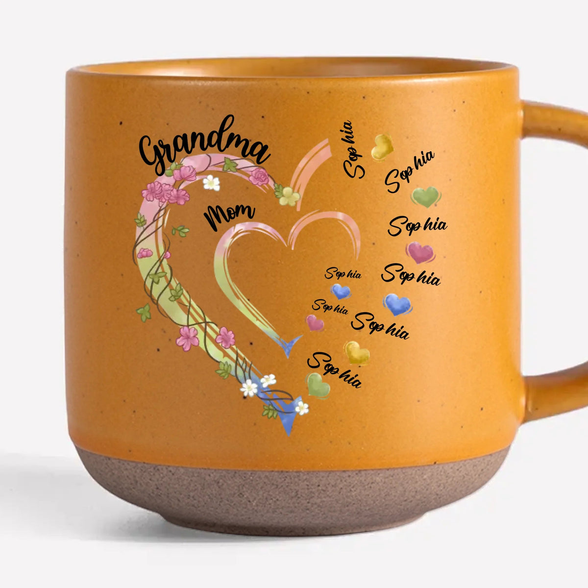 Celebrate Her Journey From Mom To Grandma - Personalized Pottery Mug - Gift For Mom, Grandma, Mother's Day, Birthday Gift