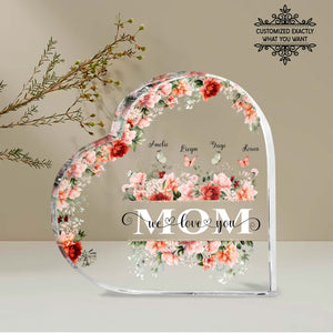 We Love You Mom With Kids Name - Personalized Acrylic Plaque - Gift For Mother