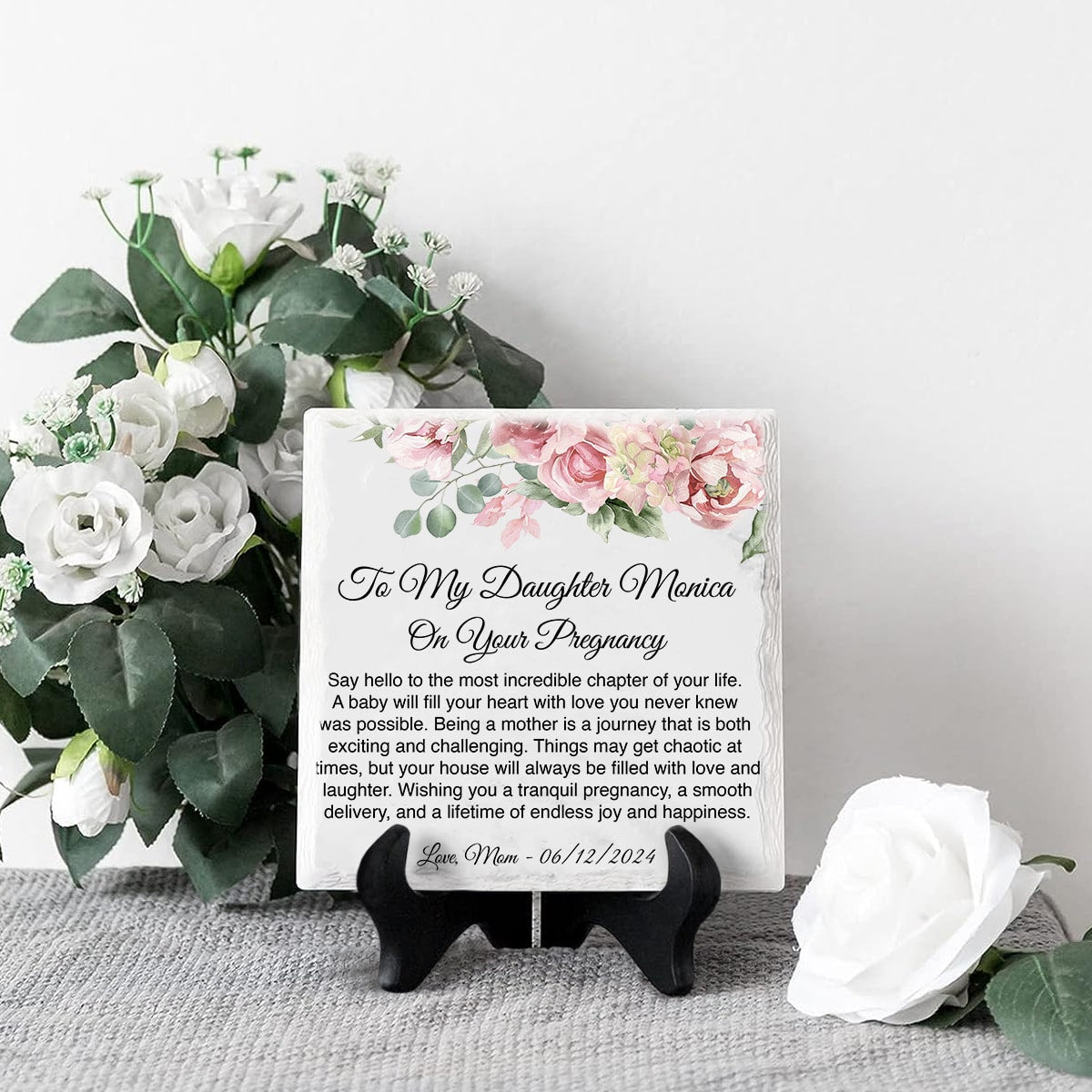 To our Daughter On Her Pregnancy - Personalized Stone - Gift For Daughter, Gift For New Mom, Mother's Day Gift