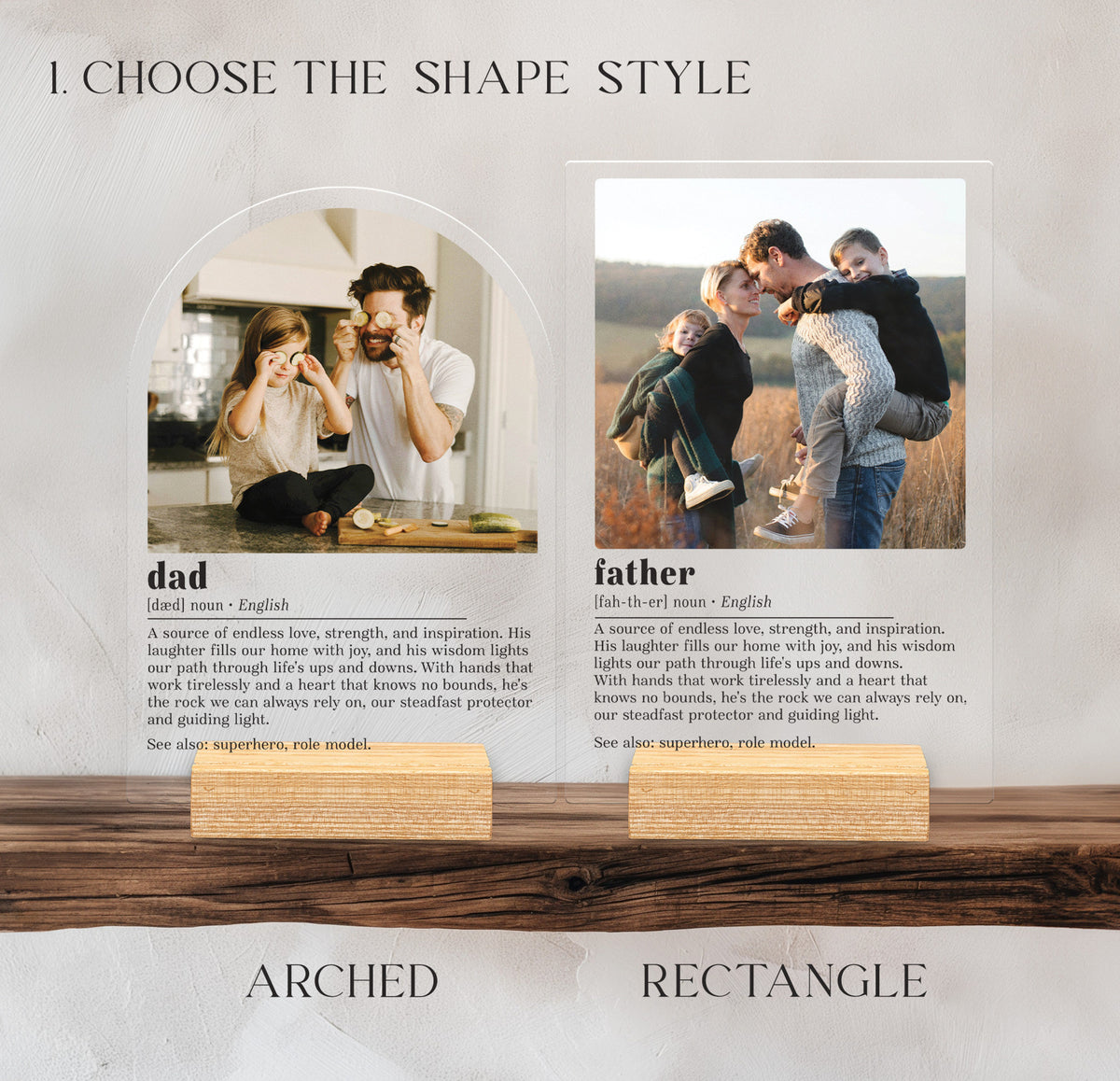 Personalized dad definition plaque, Fathers Day gifts from daughter, Personalized gifts for Dad, Custom Photo Frame, Dad christmas gifts