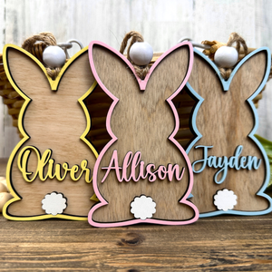 Custom 3D Easter Tag, Custom Easter Basket Tag, Personalized Easter Tag, Easter Bunny Name Tag, Easter Place Card, Spring Name Tag, Easter