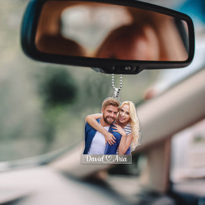 Couple Photo Car Charm - Personalized Car Ornament - Anniversary Gift for Couple