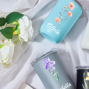 Personalized Stainless Steel Tumblers with Lid, Bridesmaid Gifts, Custom Insulated Travel Mugs, Unique Customizable Gifts for Any Occasion