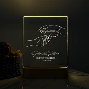 Personalized Couple LED Light, Custom Name Love Anniversary Gifts for Couple, Occasion Gift for Her, Valentine's Day Gift for Him