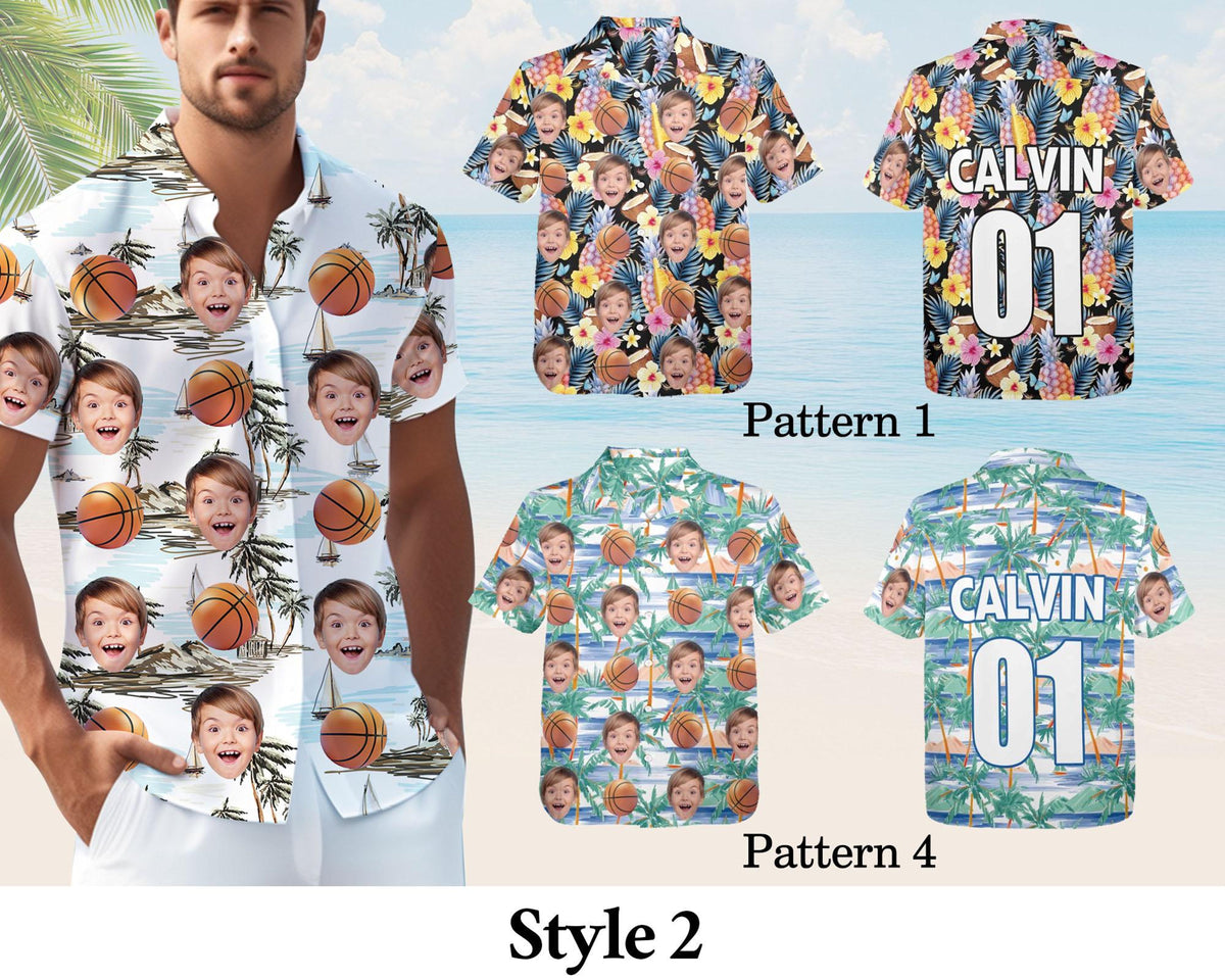 Custom Face Hawaiian Shirt, Sports Theme, Personalized Football Baseball Team Shirt, Summer Gift For Friends, Family