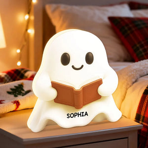 Boo Ghost Reading Book - Personalized Acrylic Light Box - Christmas Gift For Book Lovers