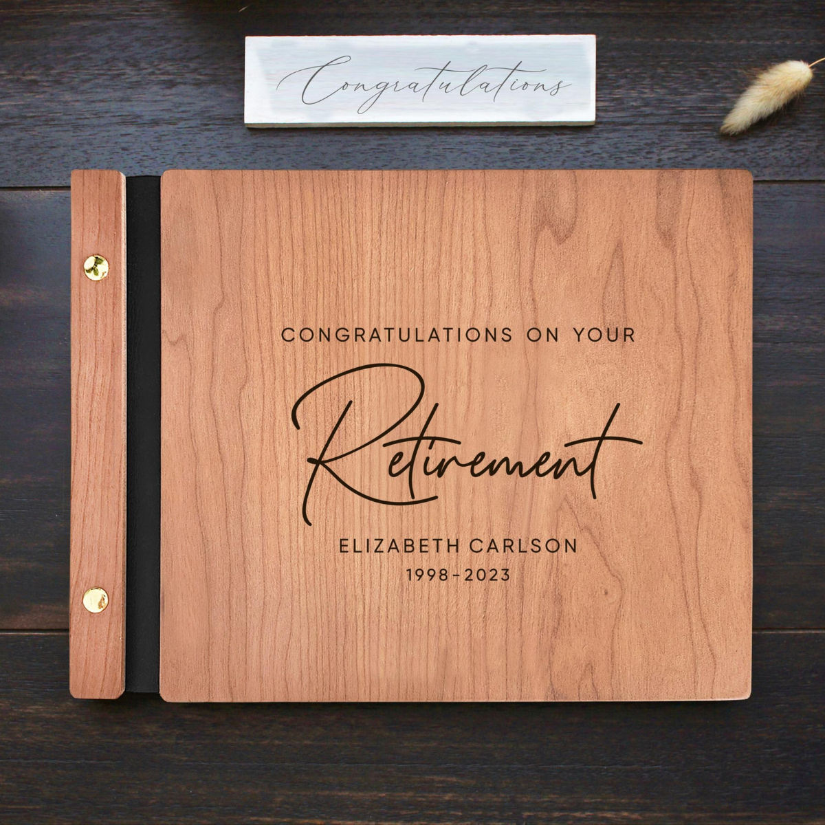 Retirement Memory Book, Personalized Retirement Gift for Him or Her, Congratulations on Your Retirement Album