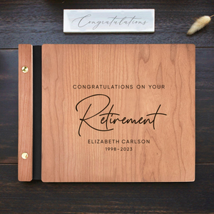Retirement Memory Book, Personalized Retirement Gift for Him or Her, Congratulations on Your Retirement Album