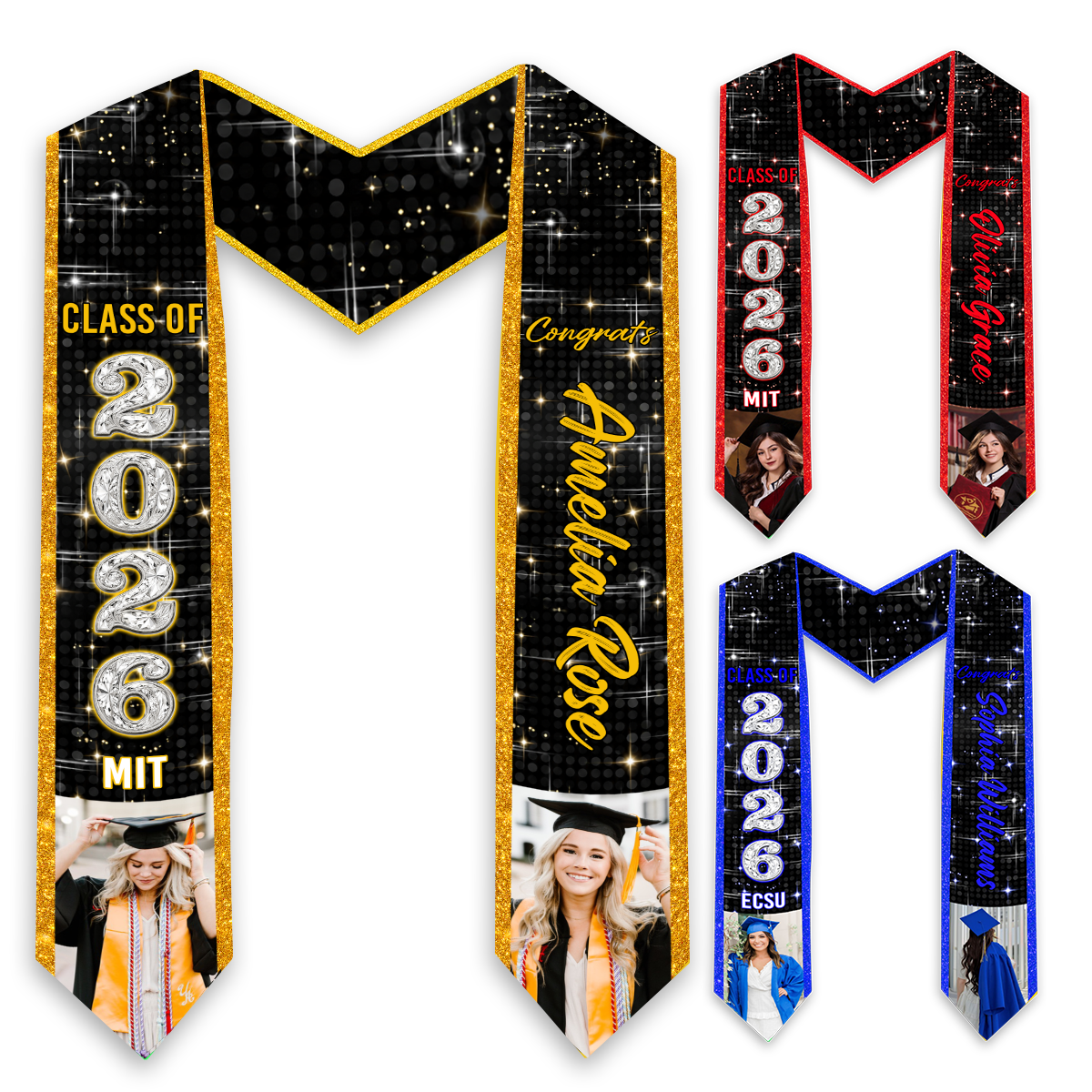 Custom Photo Graduation Sash - Personalized Stoles