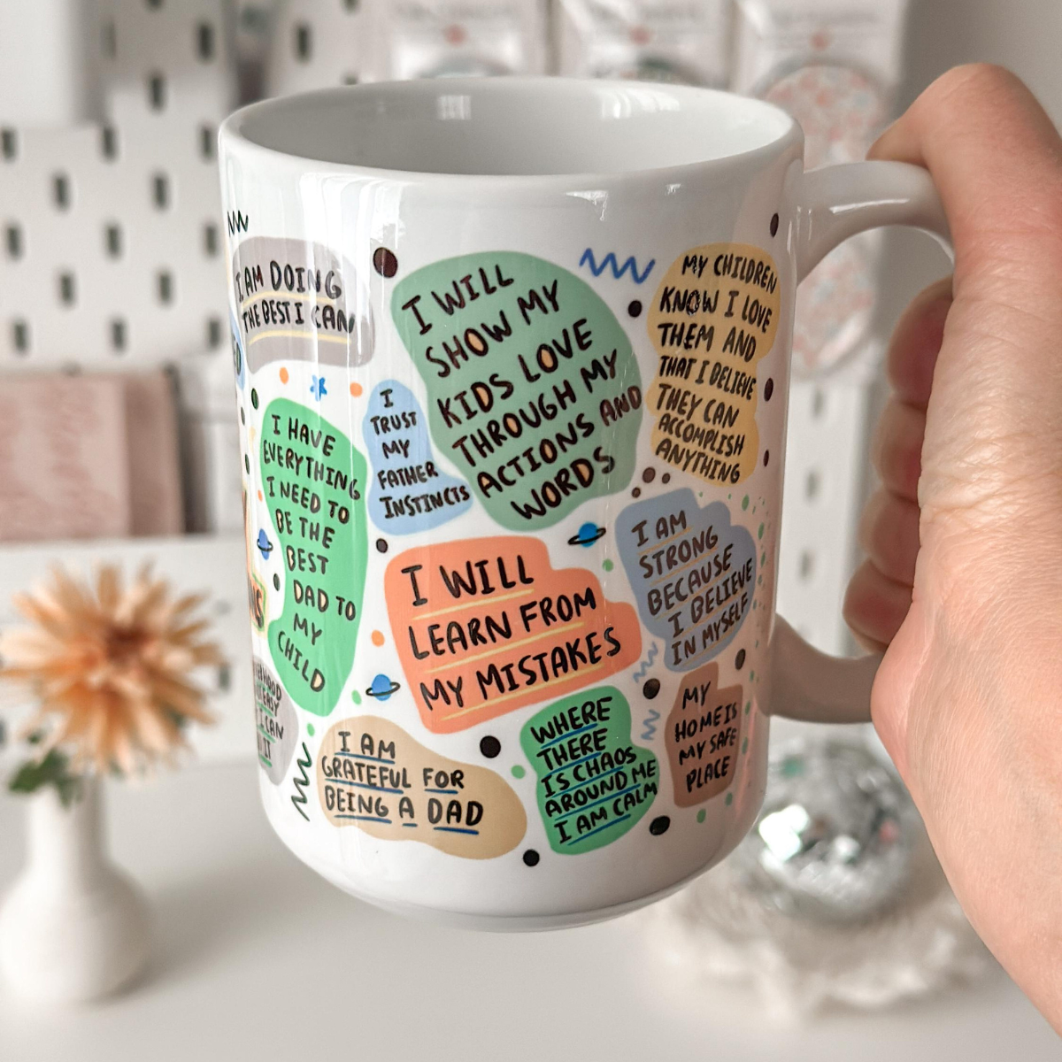 Dad Daily Affirmation Coffee Mug, Giftful mug Best Dad Ever Coffee Cup, Fathers Day Gifts for Dad Positive Cup Dad Birthday Gift