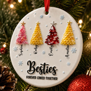 Besties Forever Linked Together Ornament - Real 3D Raised Ornament