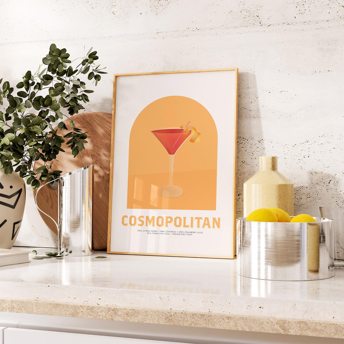 Retro Cocktail Art Print Set, Bar Drinks Poster Canvas, Gift For Barista, Drink Wall Art Decor