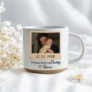 Personalized Dad Photo Coffee Mug For Father's Day, Custom The Day You Became My Daddy Mug with Birth Date, New Dad Gift, First Time Dad Mug