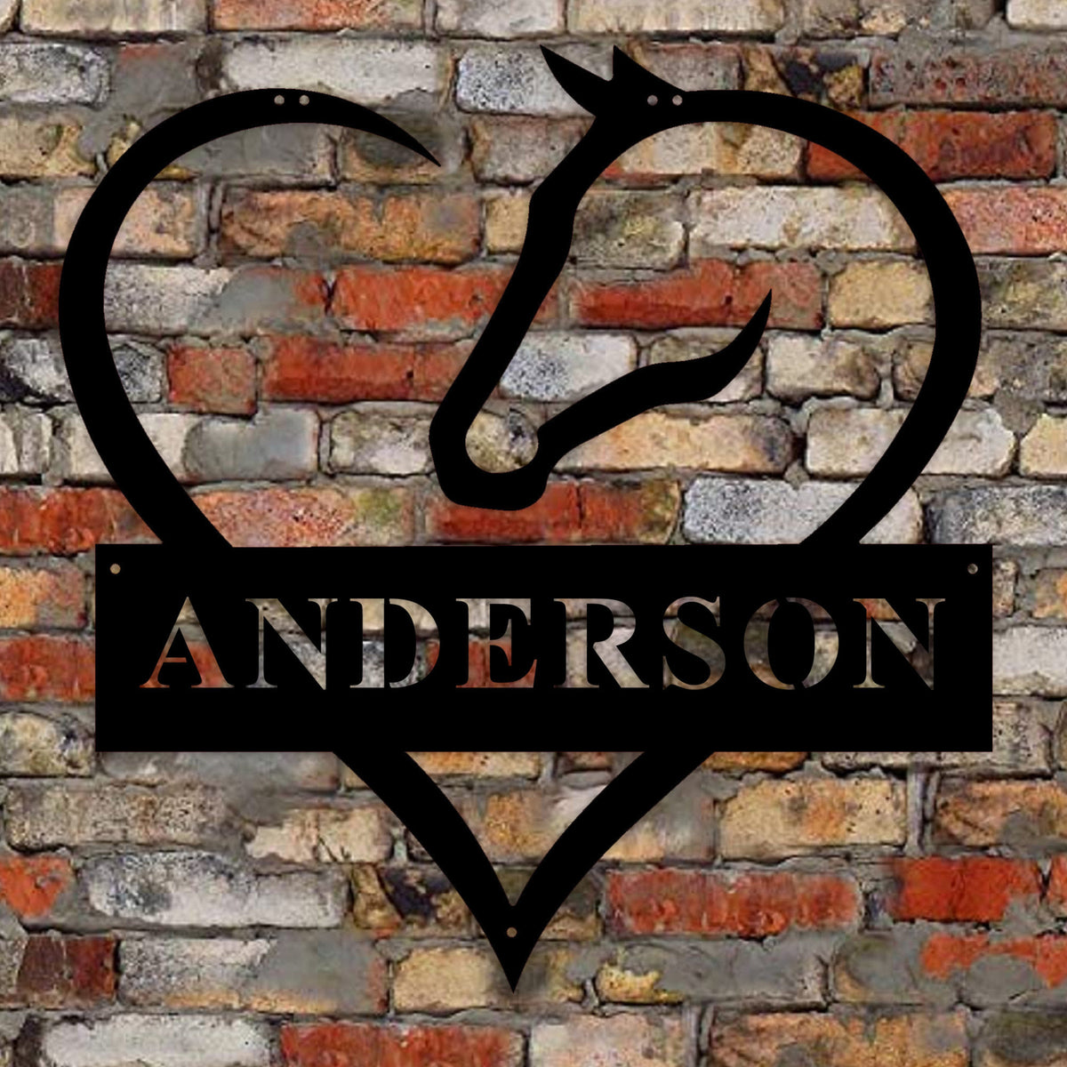 Personalized Metal Barn Name Sign, Heart and Horse Name Sign, Custom Metal Ranch Name Sign, Unique Horse Lovers Gift, Christmas Gift