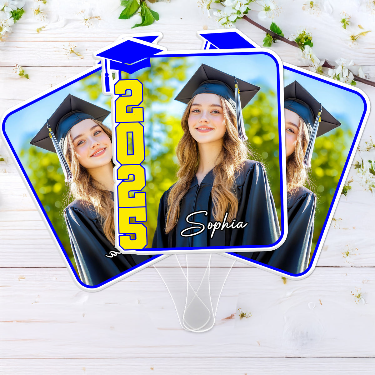 Custom Photo 2025 Graduation Perfect Gift Idea Face Fan