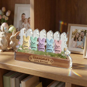 Happy Easter Grandma Little Bunnies - Personalized Acrylic Block - Easter Gift For Grandma, Easter Decoration