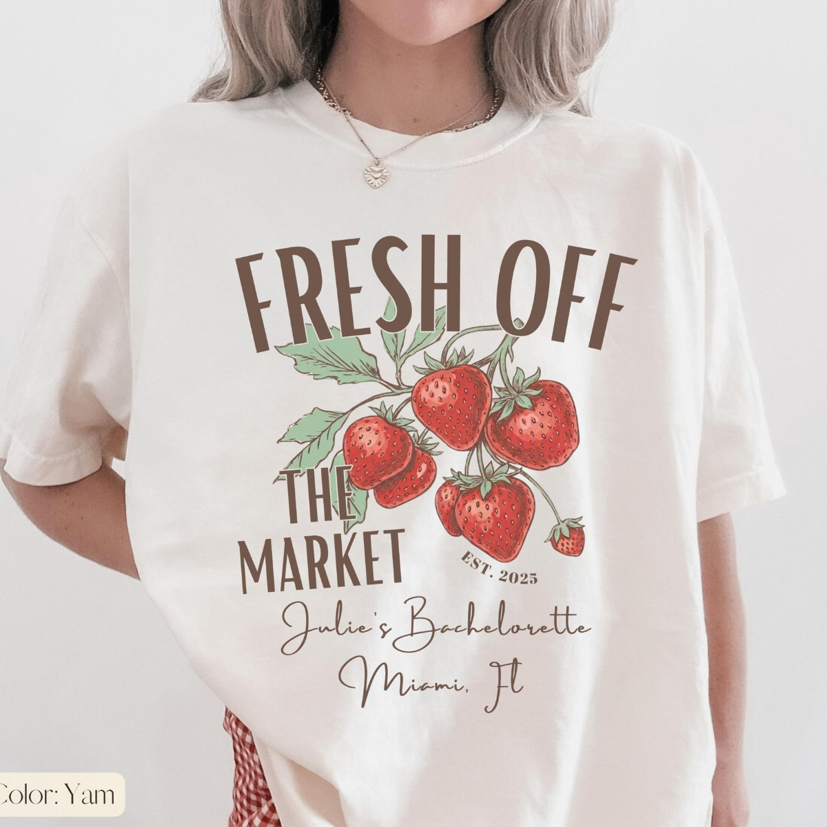 Fresh Off The Market Bachelorette Shirt, Summer Bachelorette Party Shirts, Shes Off the Market Shirts, Strawberry Bach Tee, Bach Party Tees