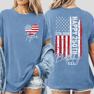 Custom USA 250th Birthday Shirt, 1776-2026 Independence Day Tee, Fourth of July Family Tees