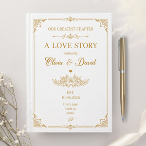 Love Story Wedding Journal - Personalized Gifts for Couples