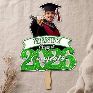 Personalized Face Fans With Wooden Handle