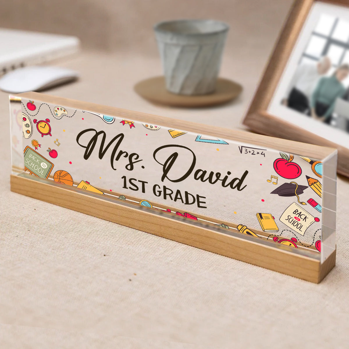 Personalized Acrylic Name Plate For Teacher, Custom Name Teacher Gift, Teacher Desk Plaque, Teacher Gift For Women, Gifts For Teachers From Students