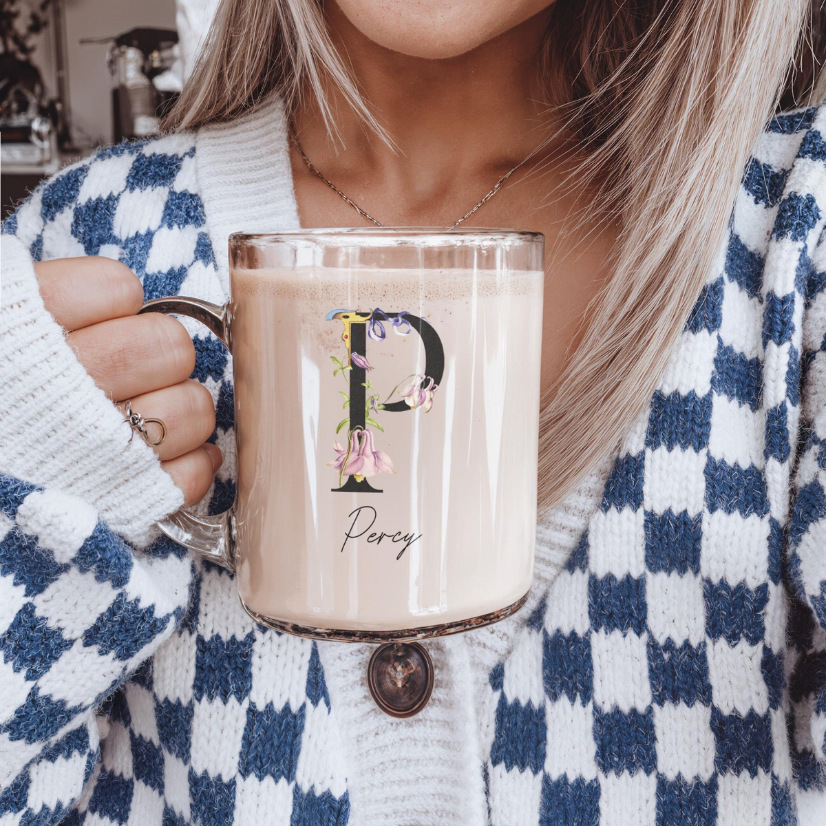 Custom Monogram Mug Clear Coffee Mug Personalized Mug Bridal Party Mugs Bridesmaid Proposal Gift for Her Custom Name Mug Custom Tea Cup