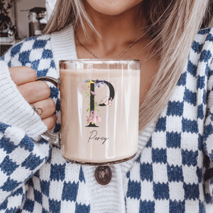 Custom Monogram Mug Clear Coffee Mug Personalized Mug Bridal Party Mugs Bridesmaid Proposal Gift for Her Custom Name Mug Custom Tea Cup