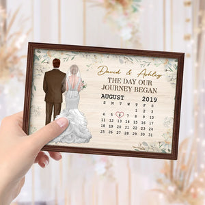 Wedding Couple Anniversary Date - Personalized Wooden Plaque - Wedding Gift, Anniversay Gift, Valentine's Day Gift