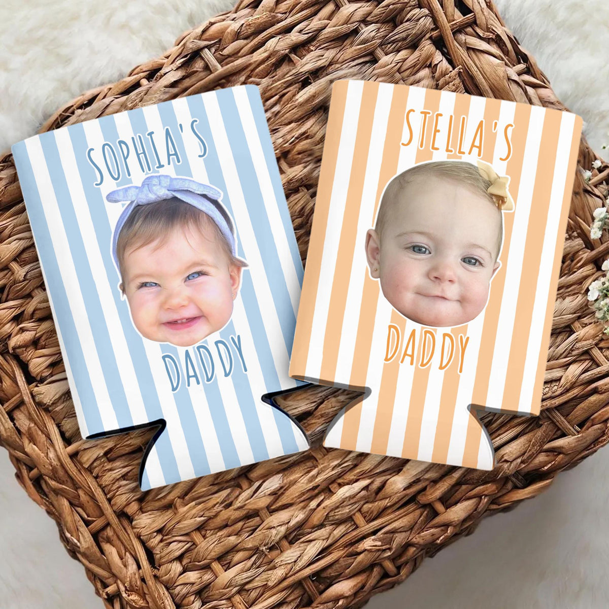Personalized Kids Photo Can Cooler, Custom Funny Face Baby Can Cooler, Gift For Husband, New Dad Gift, Father's Day Gift For Dad, Husband