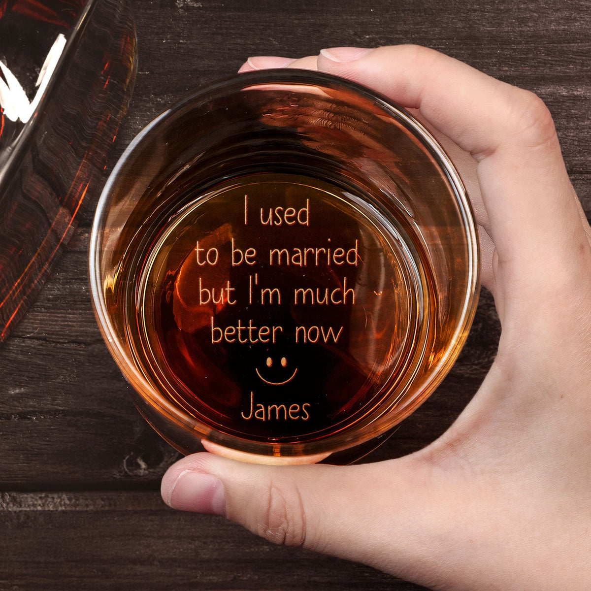 I Used To Be Married But I'm Better Now - Personalized Whiskey Glass - Divorce Gift