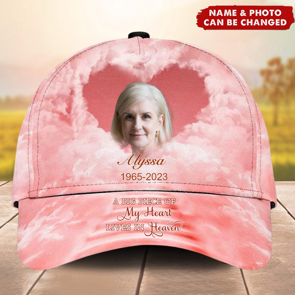 A Big Piece Of My Heart Lives In Heaven - Personalized Classic Cap - Memorial Gift