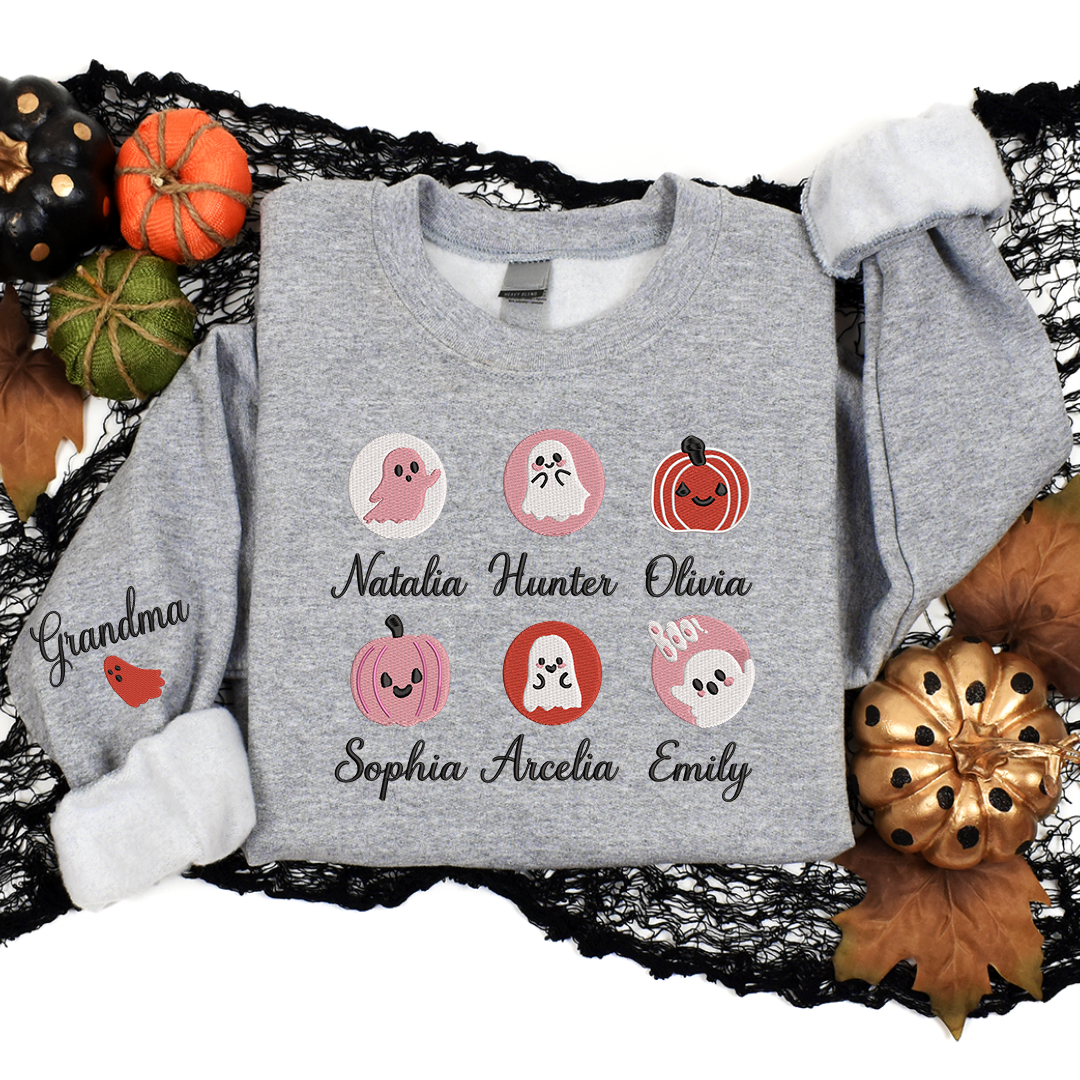 Pink Halloween Cookies Boo - Embroidered Apparel - Gift For Grandma Mom, Halloween Gift