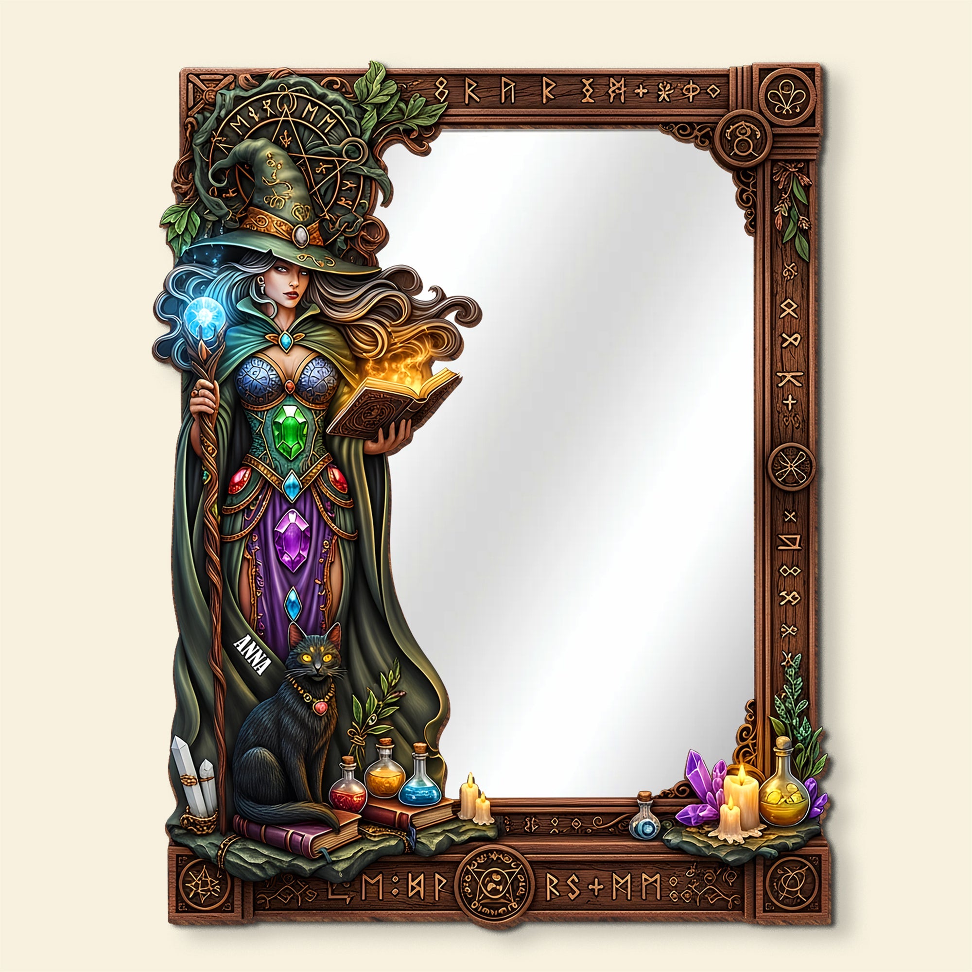 Mysterious Wall Hanging Mirror Personalized Gifts For Witch Lovers