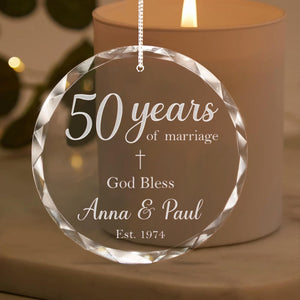 Custom 50th Wedding Ornament for Parents, Parents Golden Wedding Anniversary Gift, 50 Years of Marriage Gifts for Christian