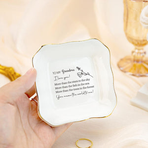 Thank you Text Ring Dish, Personalised Ring Dish for Grandma, Thank you Mom Jewelry Dish, Wedding Ring Holder for Nana, Thank you Gift