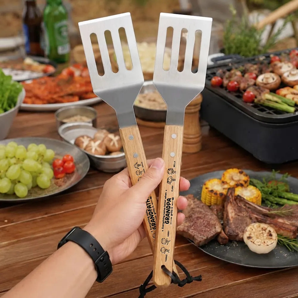 Everything Tastes Better When Dad Grills It - Personalized Grill Spatula - Gift For Father, Gift For Grandpa, Father's Day Gift