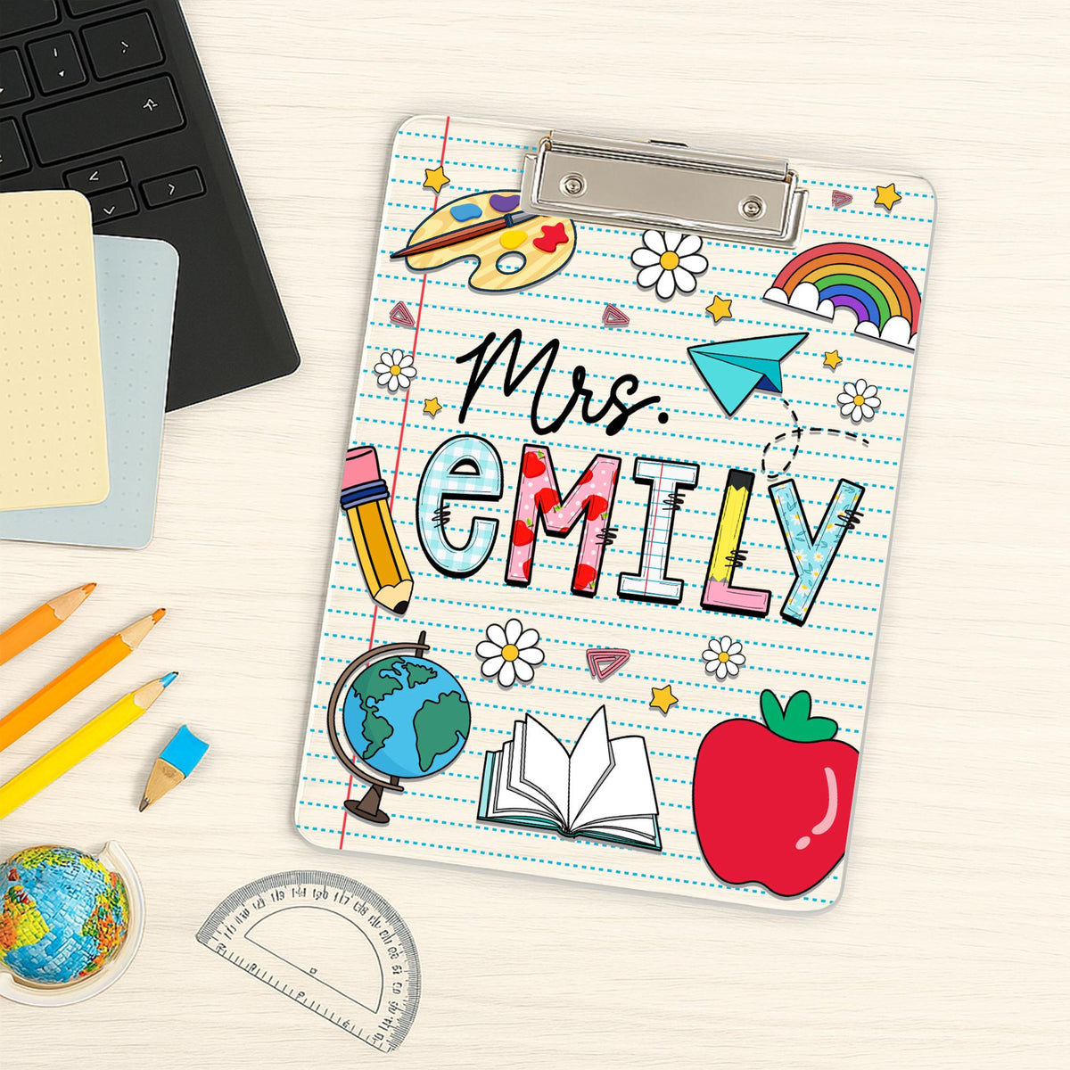 Teacher Appreciation Gifts, Personalized Teacher Clipboard, Custom Acrylic Clipboard With Teacher Name, Teacher Gifts, Back to School Gift